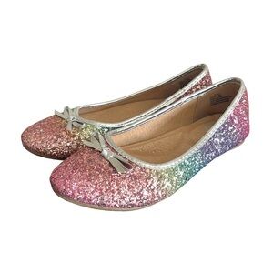 So American Heritage Girls Size 3 Ballet Flats Candy Multi Glitter